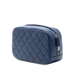 Large Quilted Lambskin Curvy Cosmetic Pouch