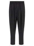 Y-3 Wide-Leg Wool Trousers — Black