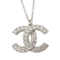 CC Brass Strass and Faux Pearl Pendant Necklace