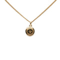 Gold Plated Logo Round Pendant Necklace