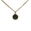 Gold Plated Logo Round Pendant Necklace
