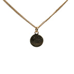 Gold Plated Logo Round Pendant Necklace