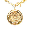 Gold Plated 31 Rue Cambon Medallion Pendant Necklace