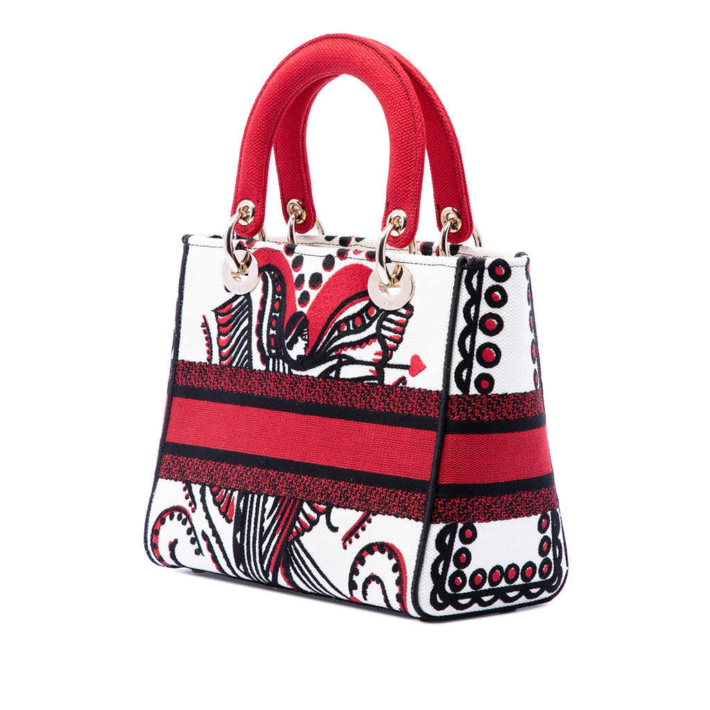 Medium Embroidered Canvas Cupidon Lady D Lite