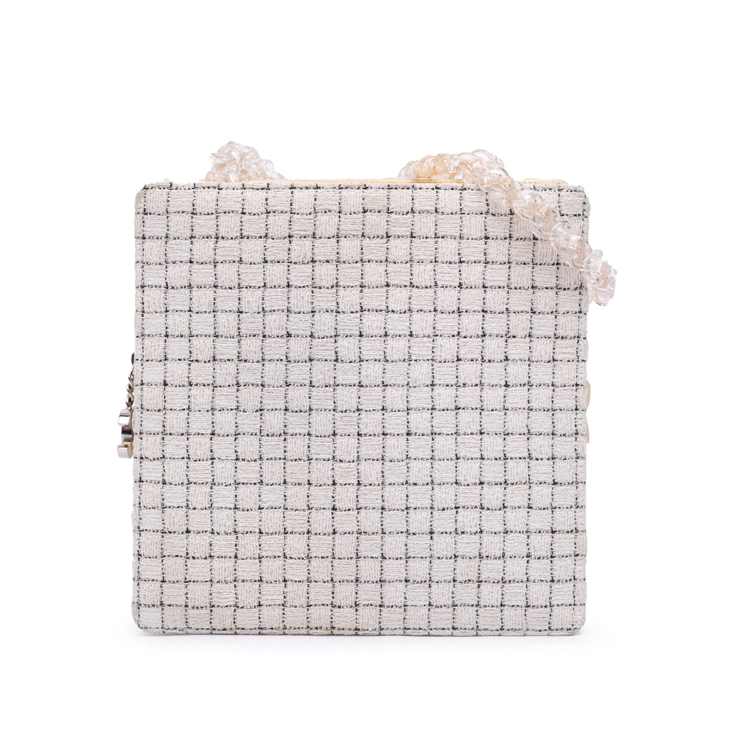 Tweed and Resin Zipped Shopping Bag