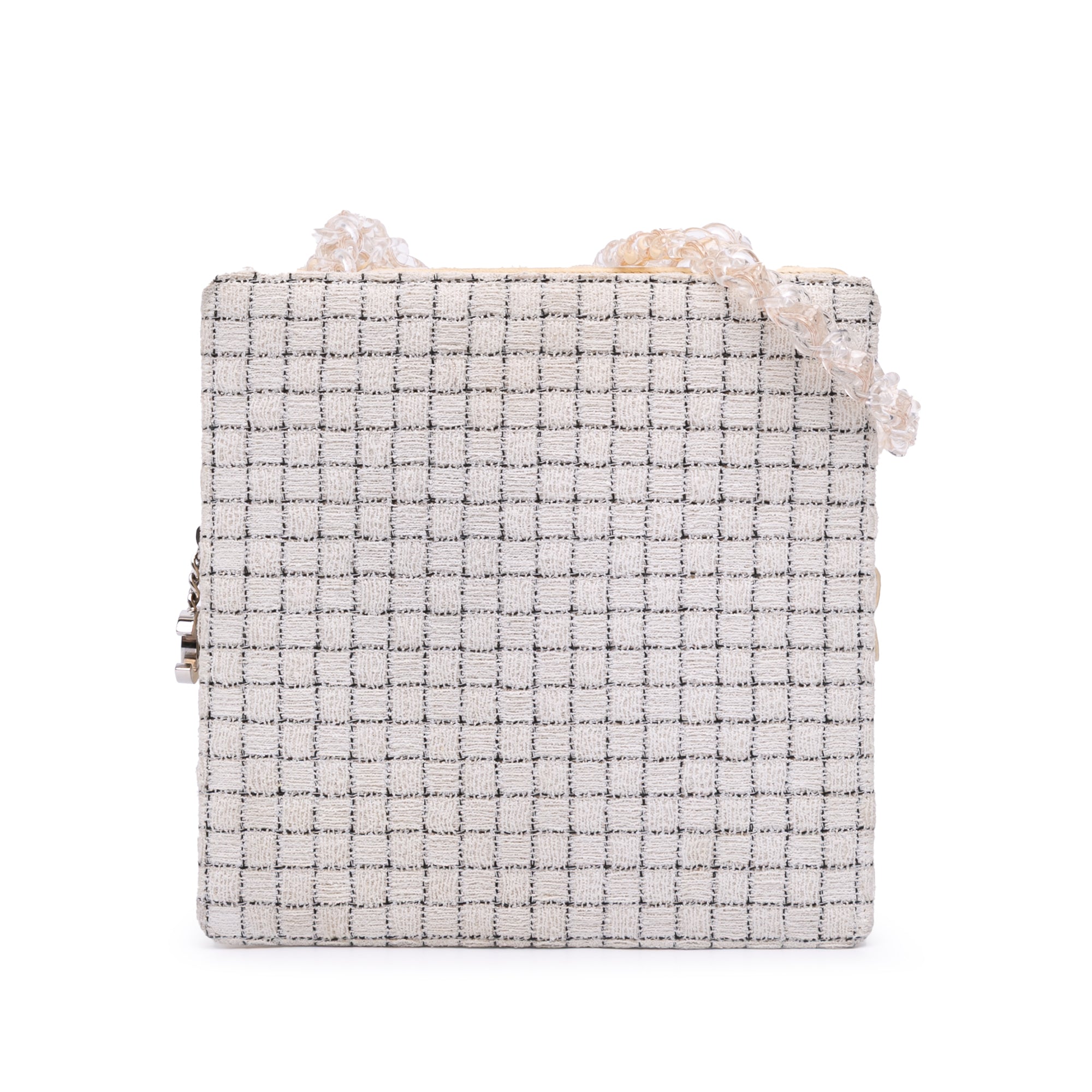 Tweed and Resin Zipped Shopping Bag
