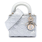 Mini Metallic Calfskin Cannage Supple Lady Dior