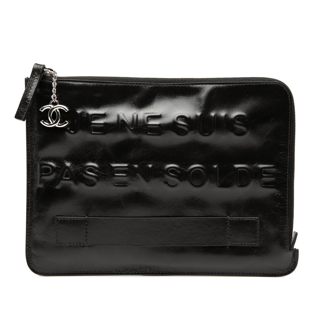Distressed Calfskin Je Ne Suis Pas En Solde Clutch