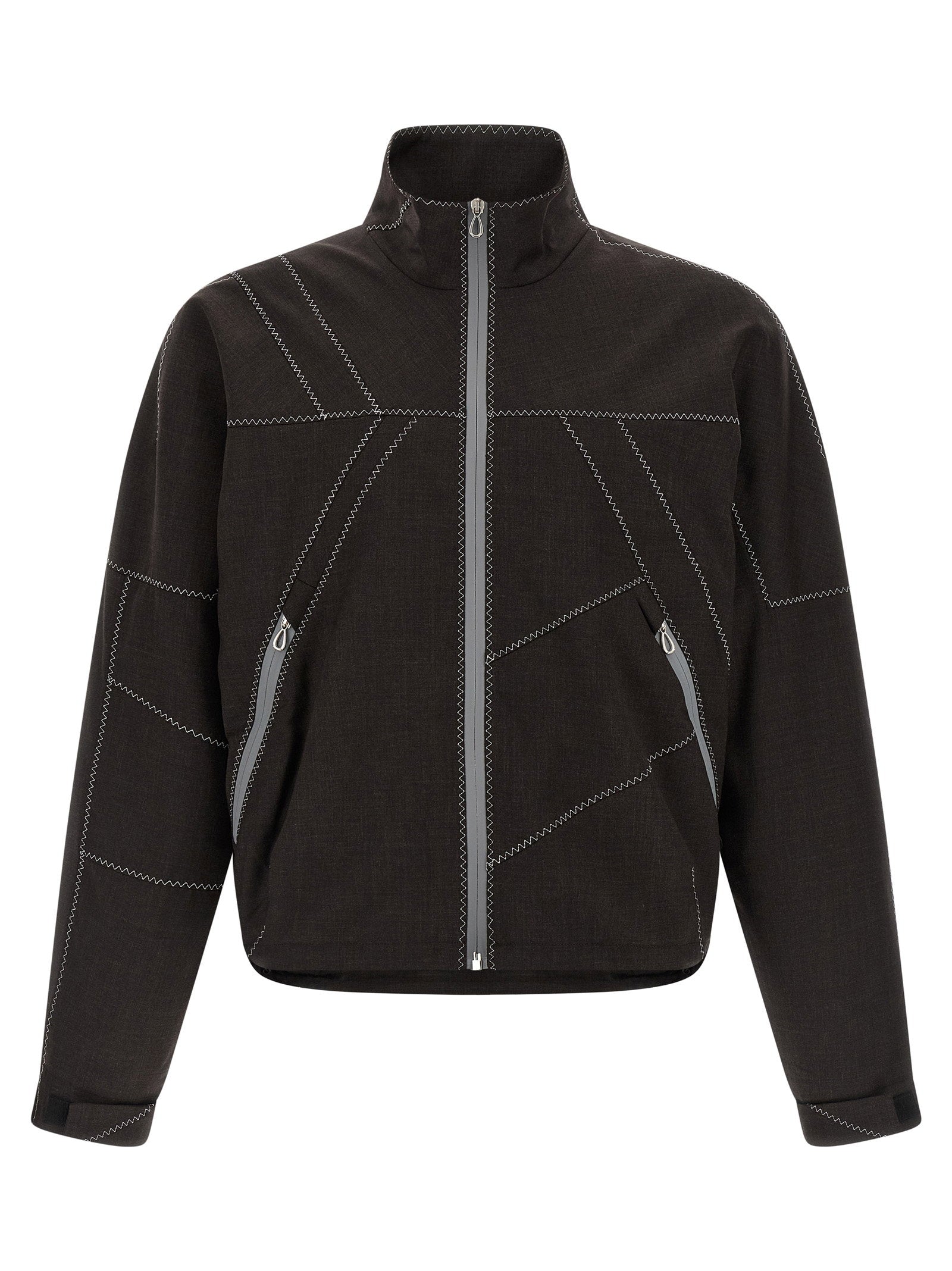 Kiko Kostadinov Asymmetrical Panel-Constructed Wool Jacket — Black