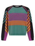 Kiko Kostadinov Panelled Jacquard Sweater — Teal