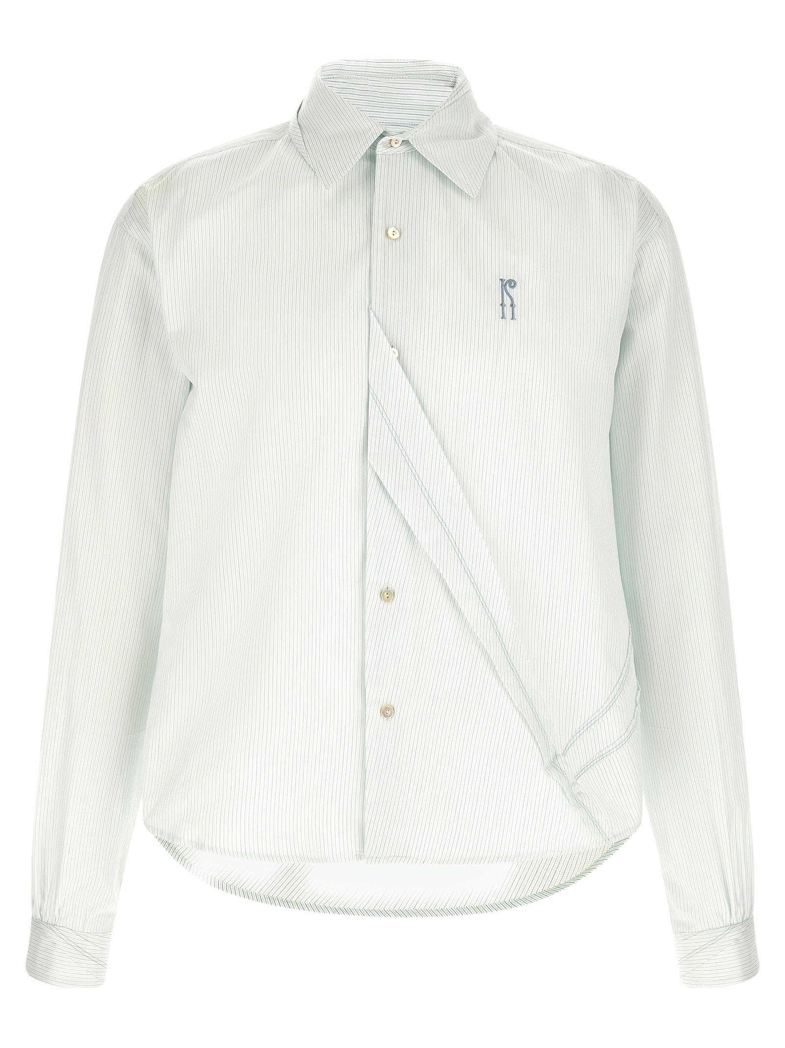 Kiko Kostadinov Double-Striped Cotton Shirt — White