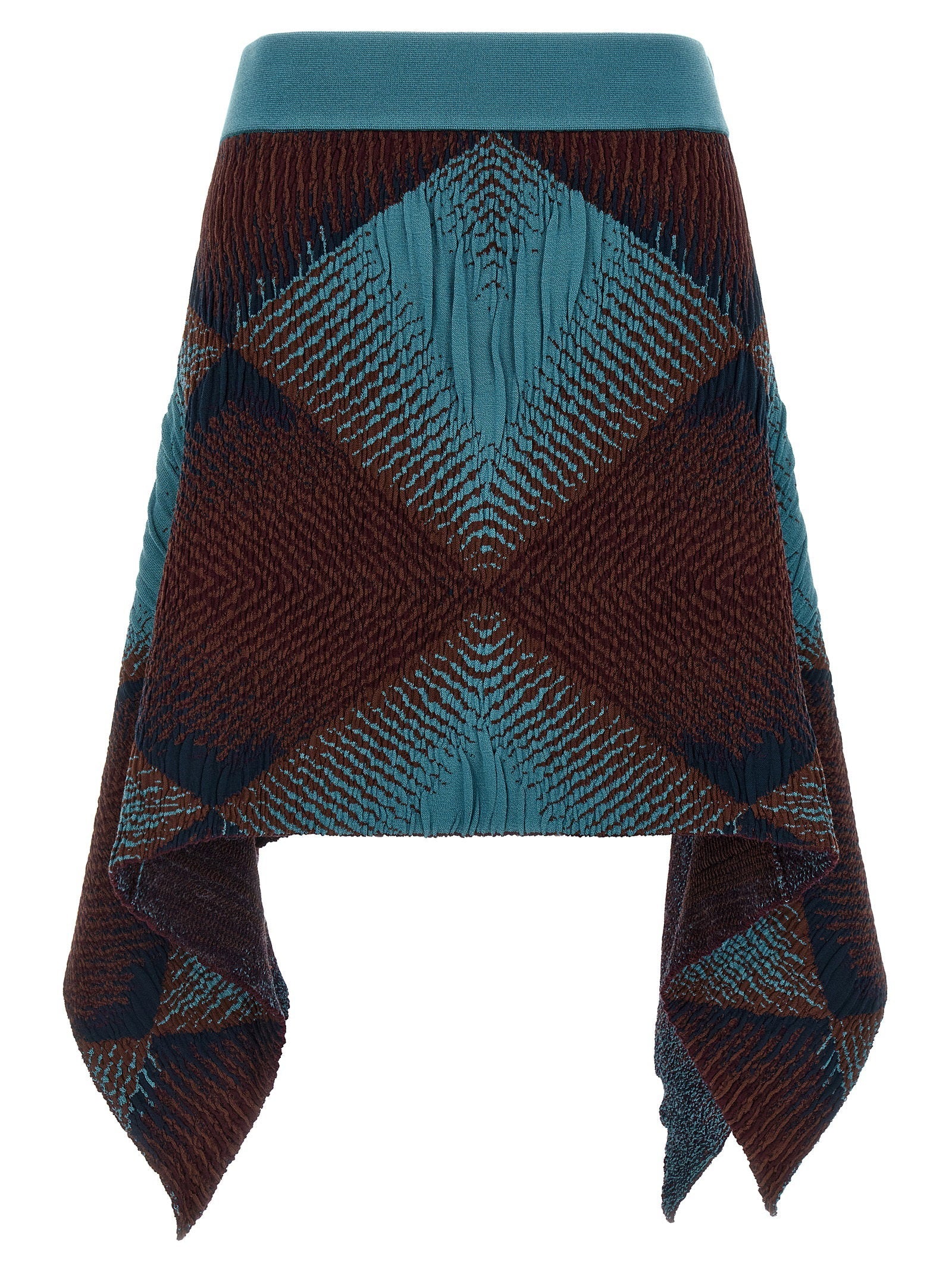 Kiko Kostadinov Ikat Argyle Jacquard Skirt — Brown