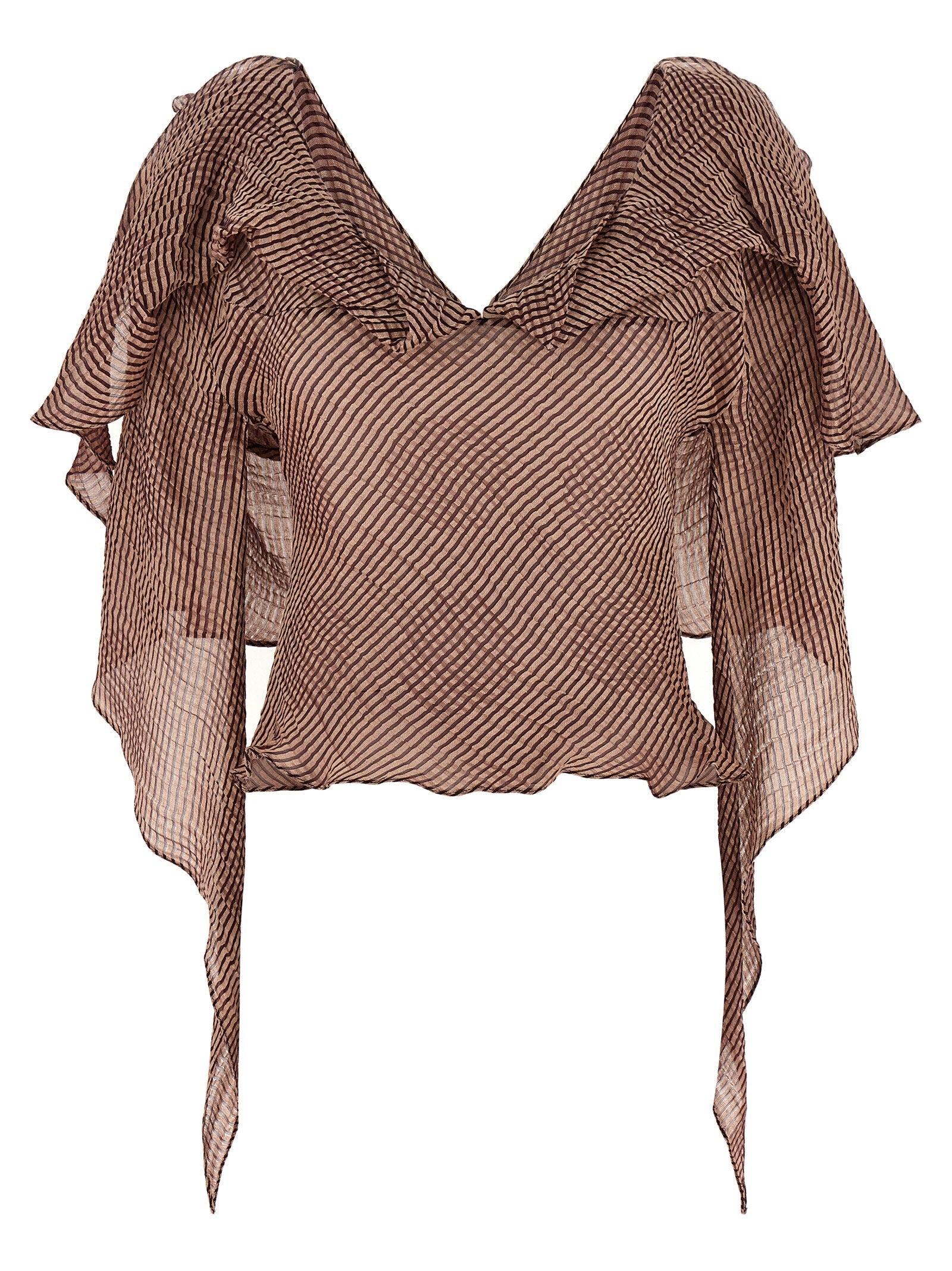 Kiko Kostadinov Plexus Blouse — Taupe