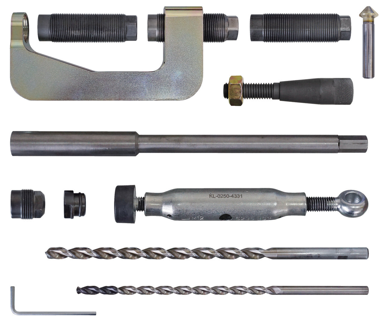 GEDORE Automotive KL-0250-43 KB - Kit de herramientas de taladrado para pernos de puntal, Grupo VAG