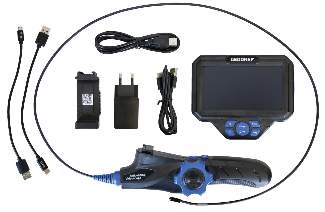 GEDORE Automotive KL-0880-10 K - Videoscopio digital con sonda flexible Ø3,9 mm