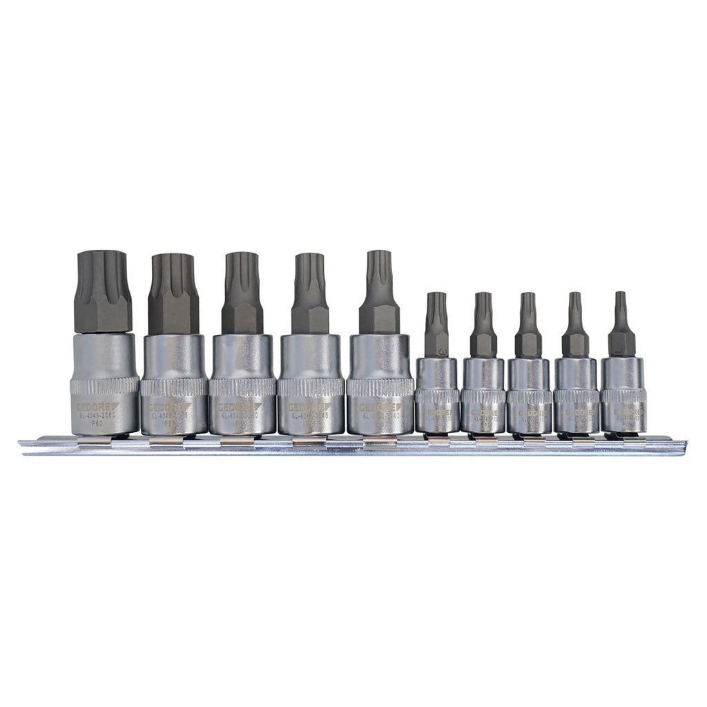 GEDORE Automotive KL-4043-100 - Juego de puntas de destornillador, 1/4" + 3/8", TX plus, 10 piezas