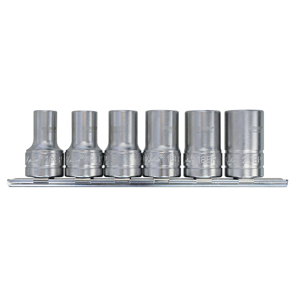 GEDORE Automotive KL-4043-200 - Juego de vasos, 3/8", EP TX-Plus, 6 piezas