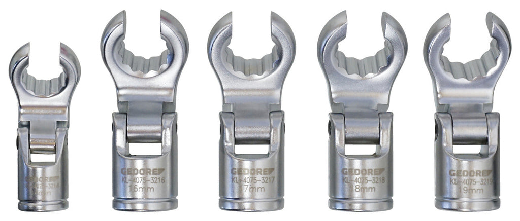 GEDORE Automotive KL-4075-321 K - Juego de vasos de 3/8" articulados con boca abierta