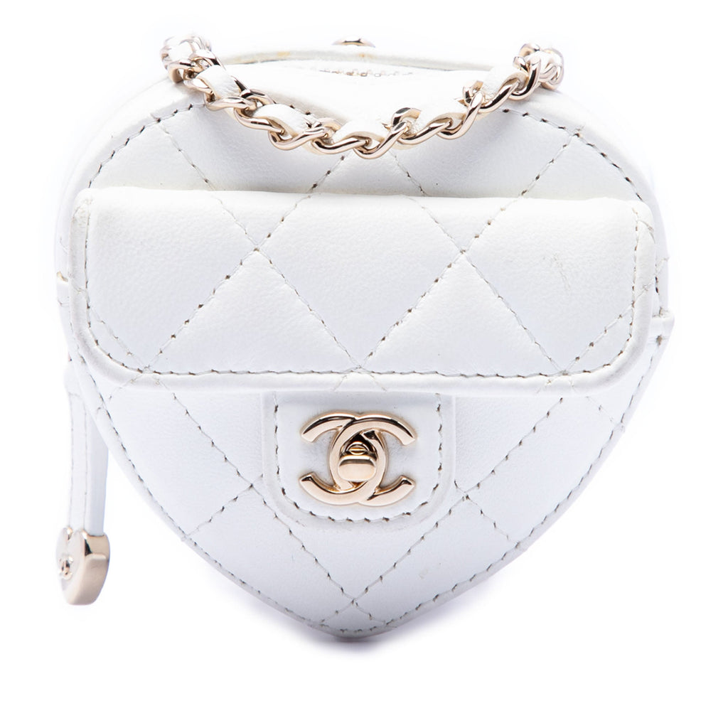Mini Quilted Lambskin CC in Love Heart Necklace Bag