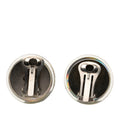 CC Resin Holographic Camellia Round Clip On Earrings