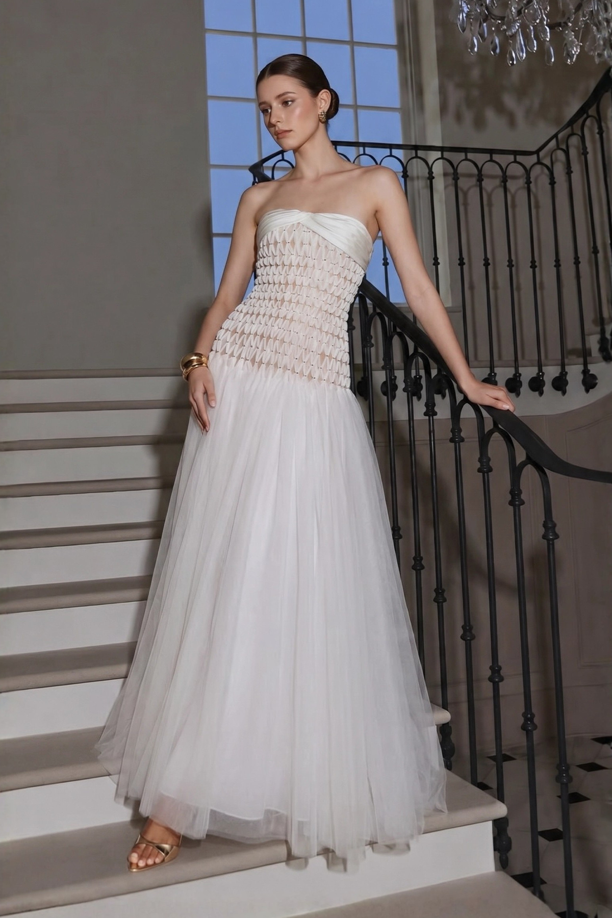Tuscany Strapless Drop Waist Maxi Dress