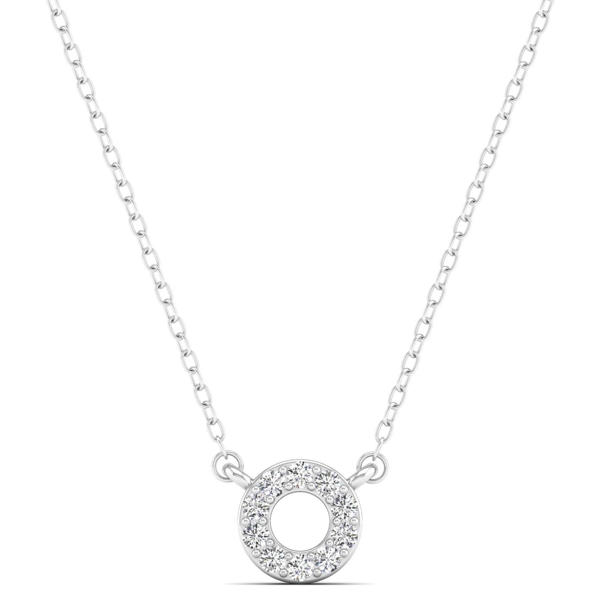 Open Circle Diamond Necklace