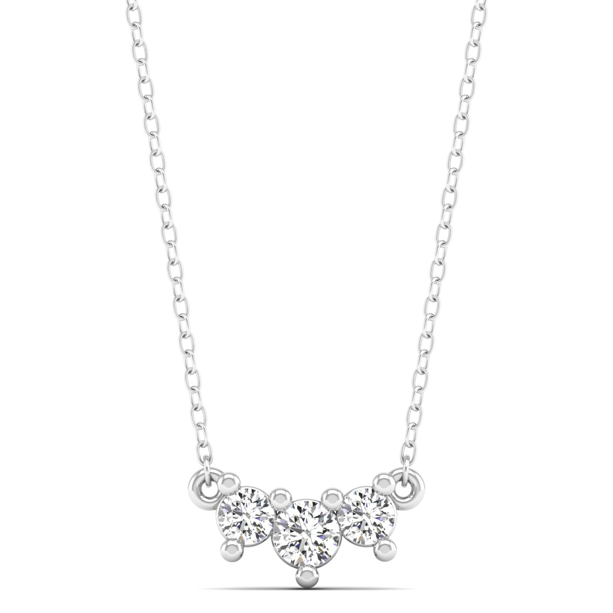 Three Stone Diamond Necklace