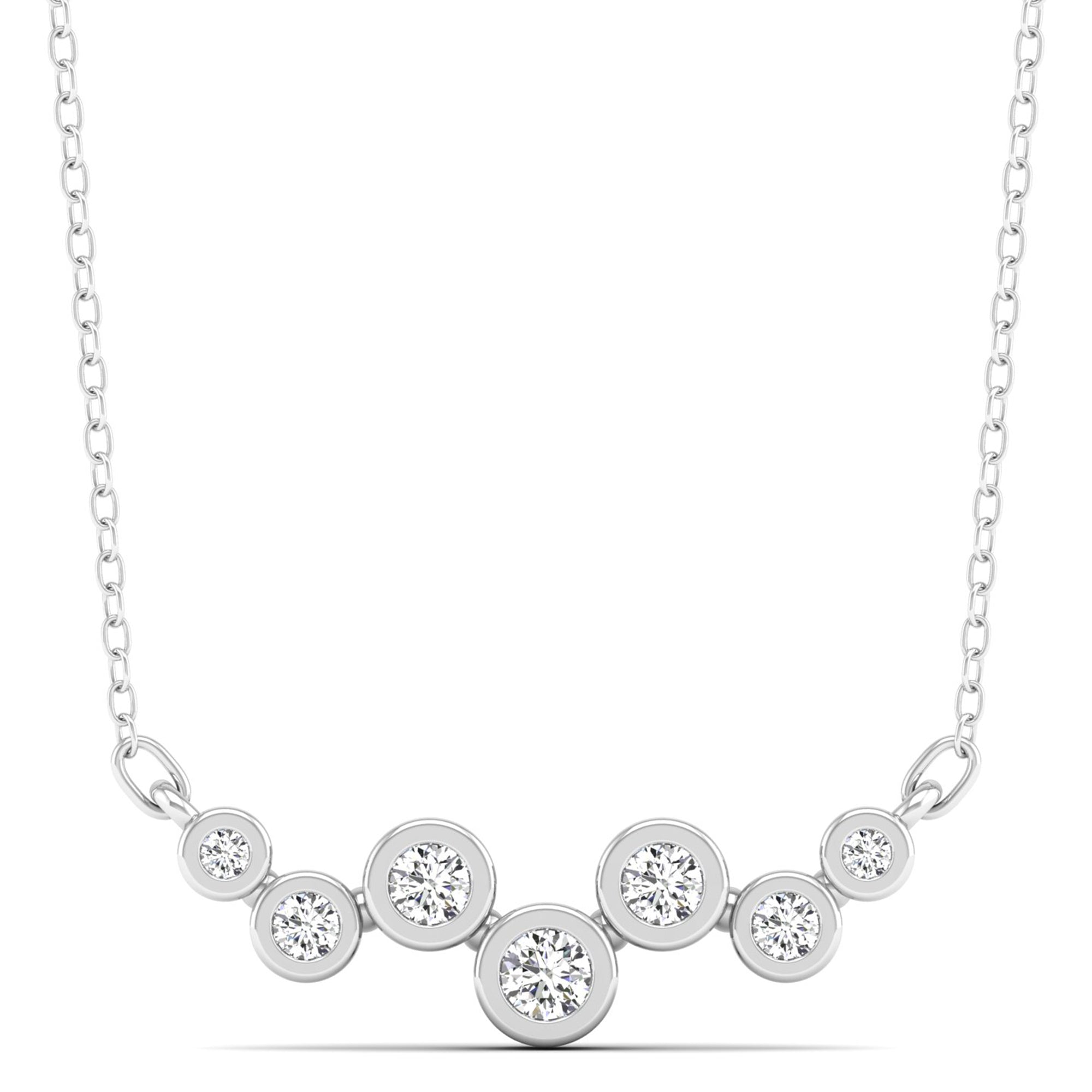 Bubble Bezel Diamond Necklace