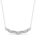 Round and Pear Diamond Bar Necklace