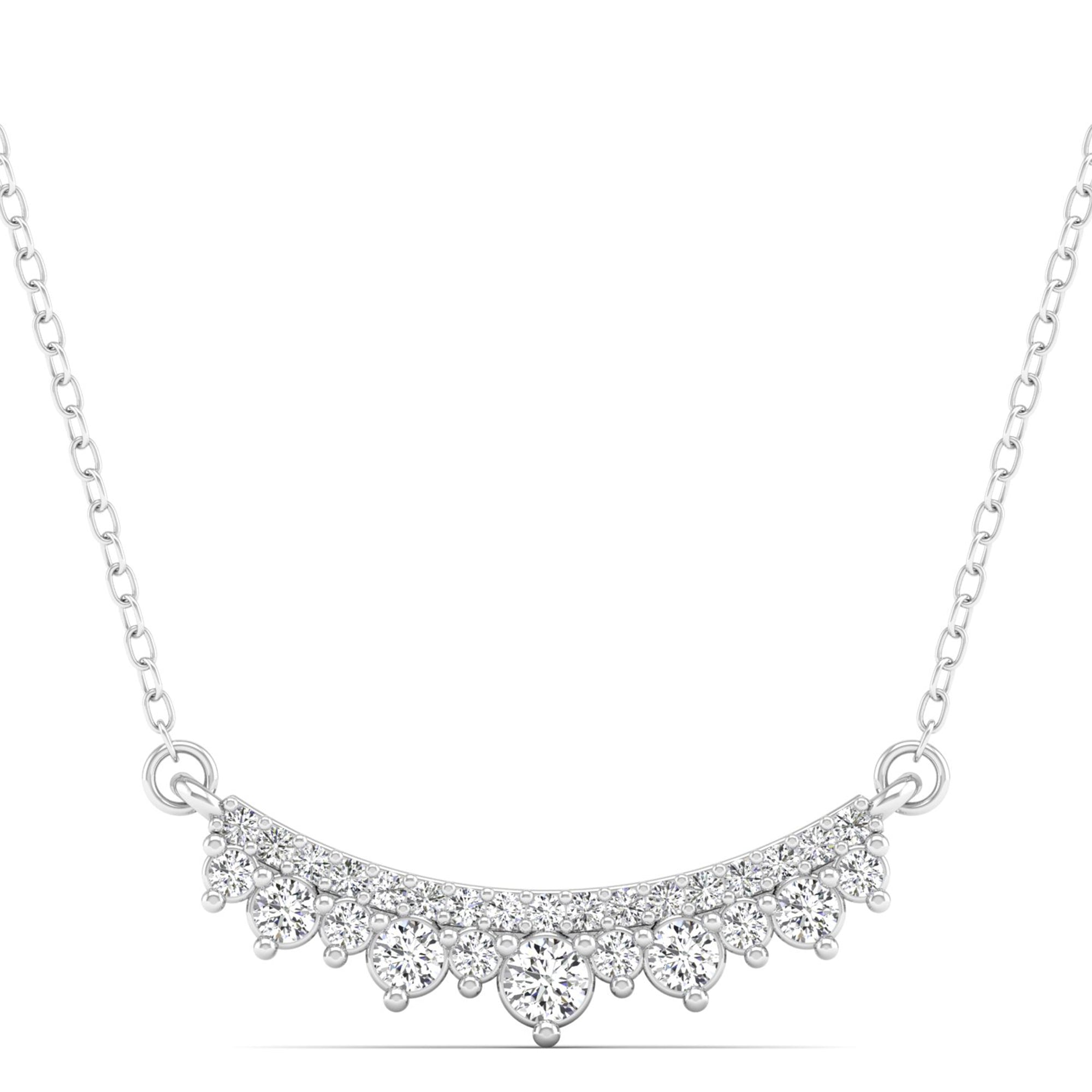 Curved Bar Diamond Necklace