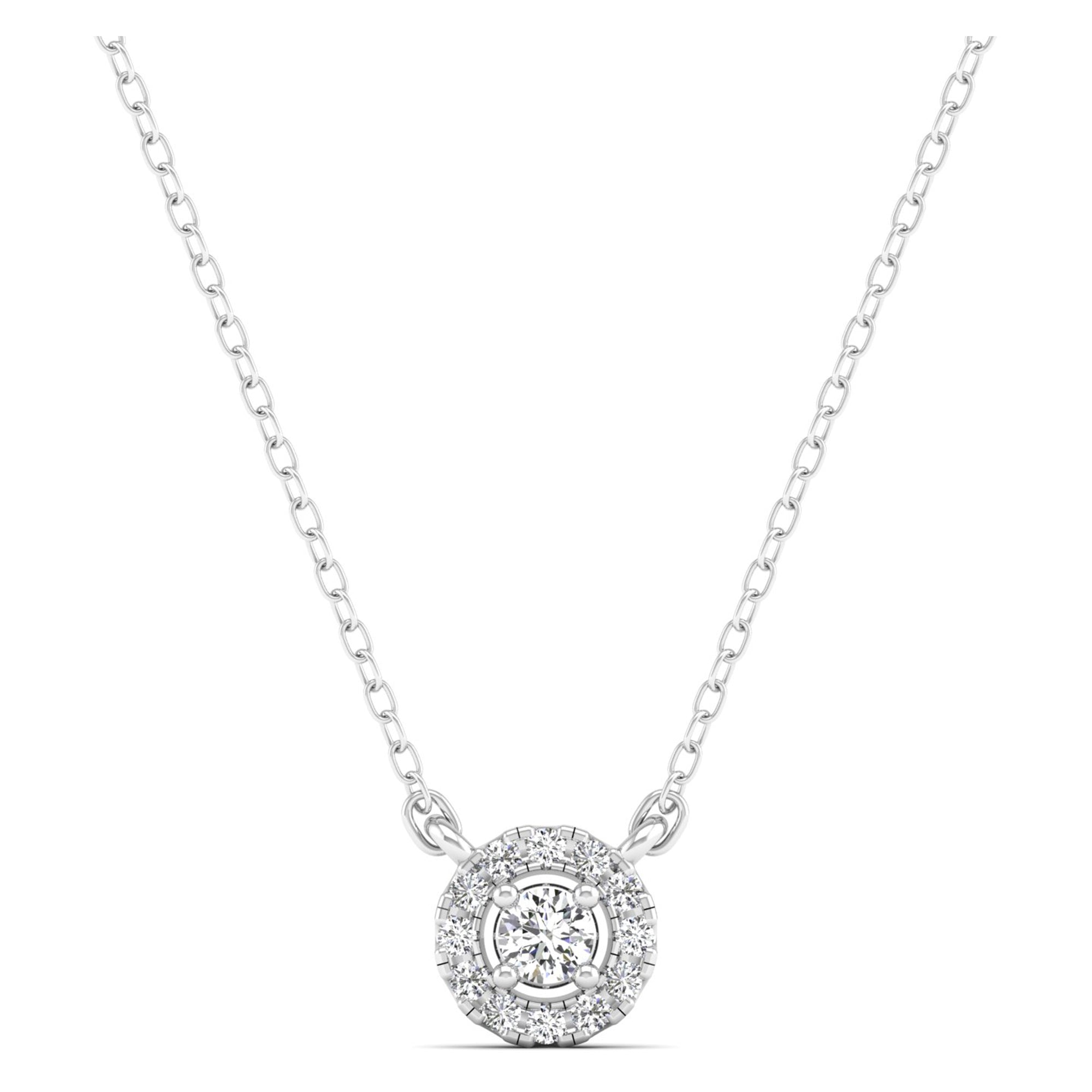 Small Halo Diamond Necklace