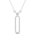 Bezel Paperclip Drop Diamond Necklace