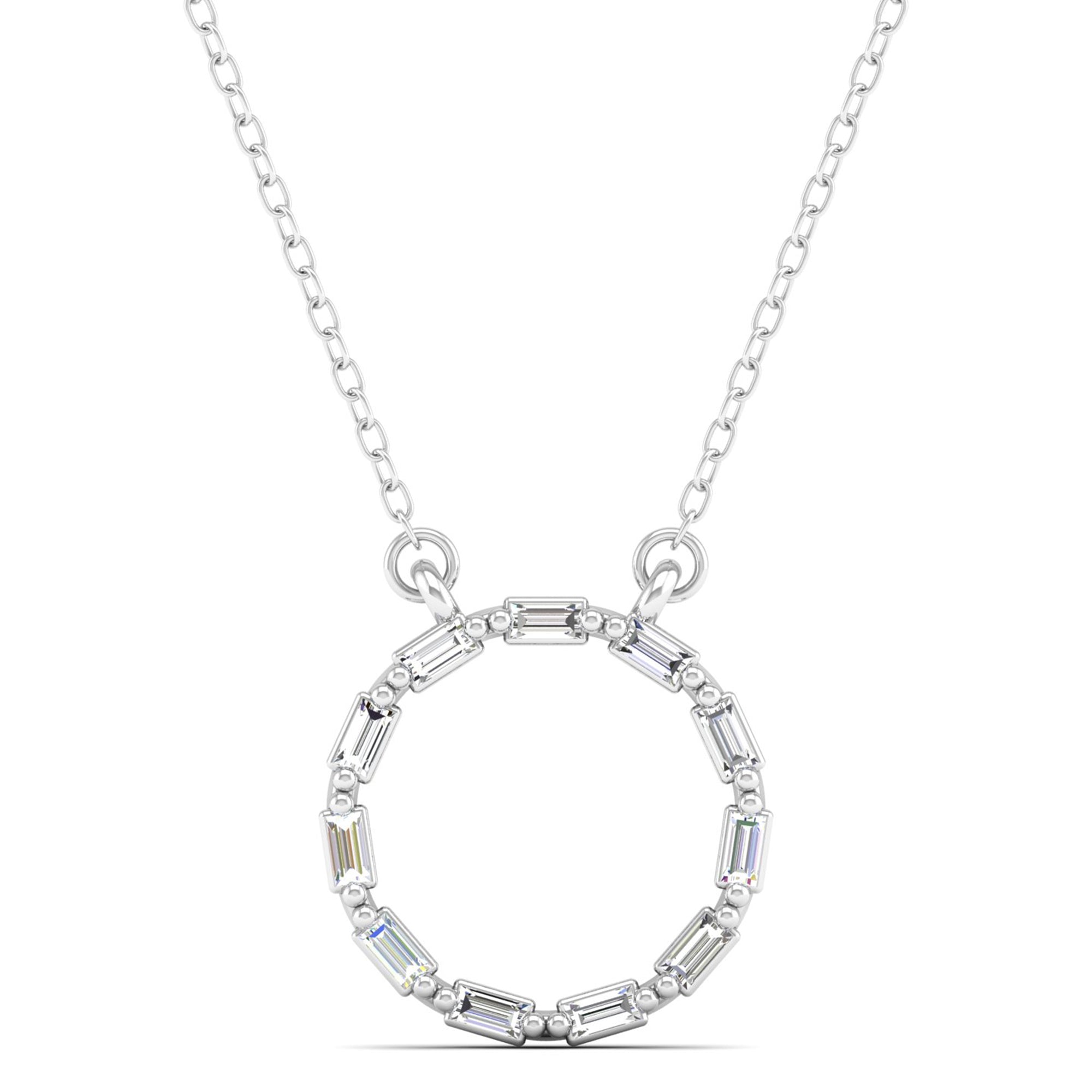 Baguette Circle of Life Diamond Necklace