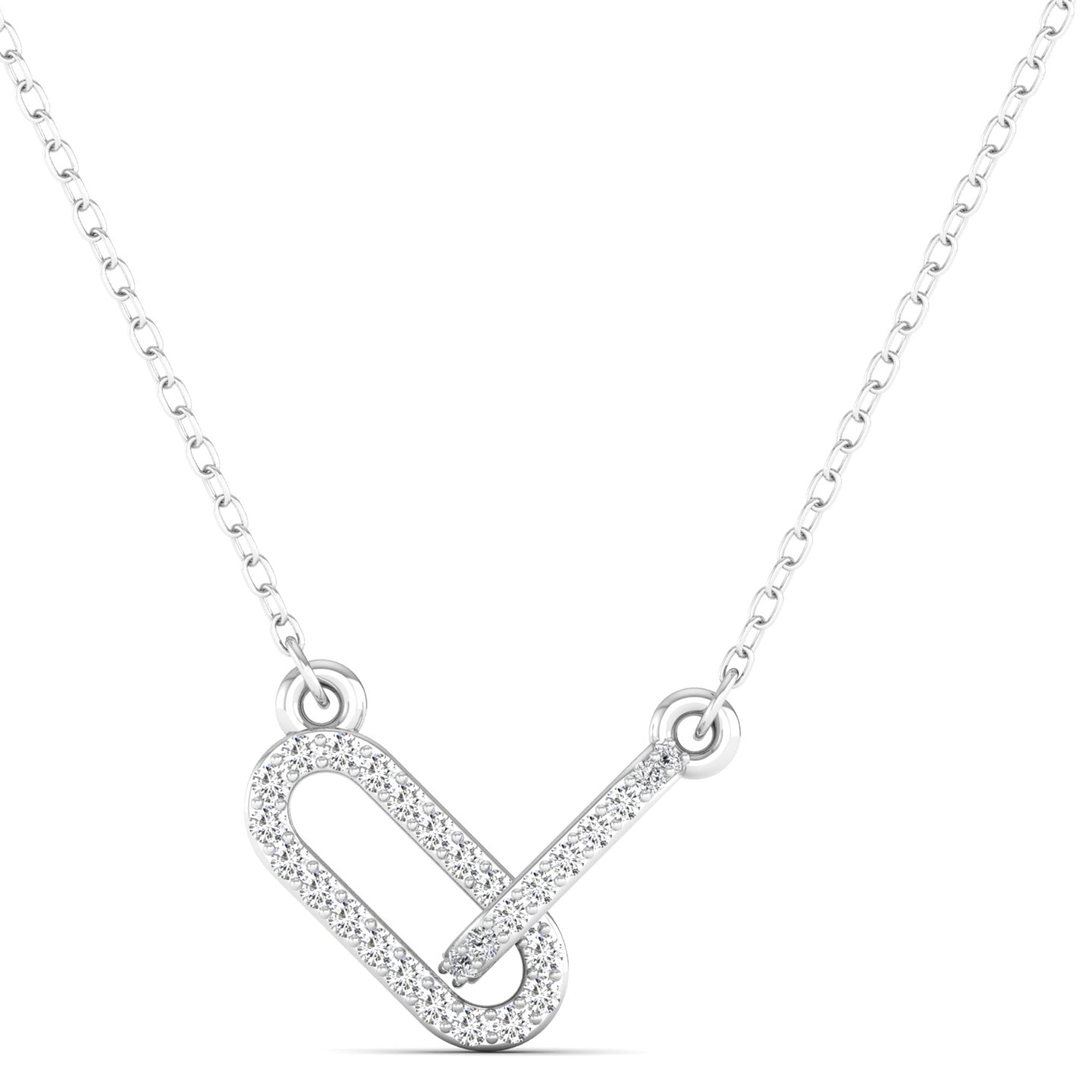 Interlocking Paperclip Diamond Necklace