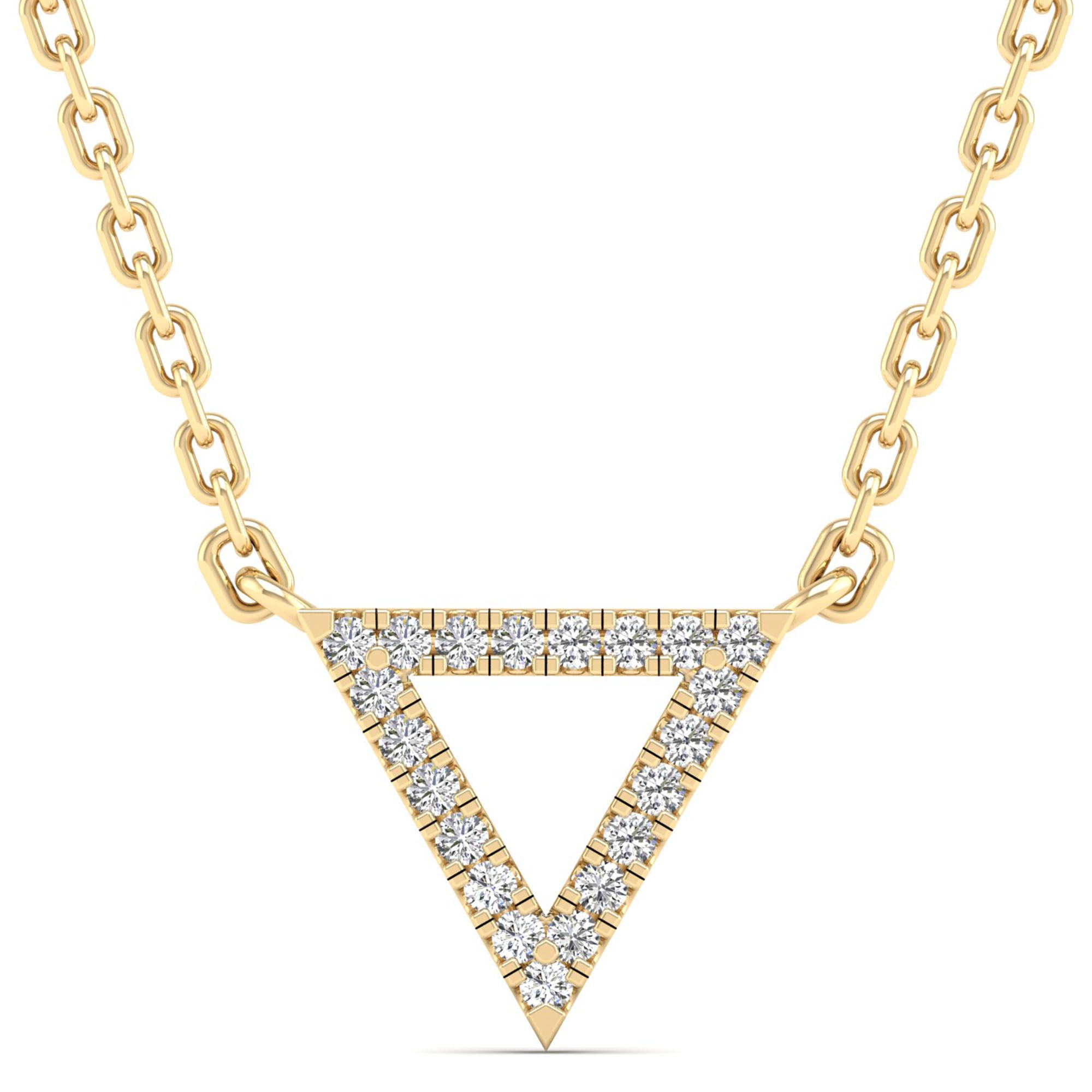 Open Triangle Diamond Necklace