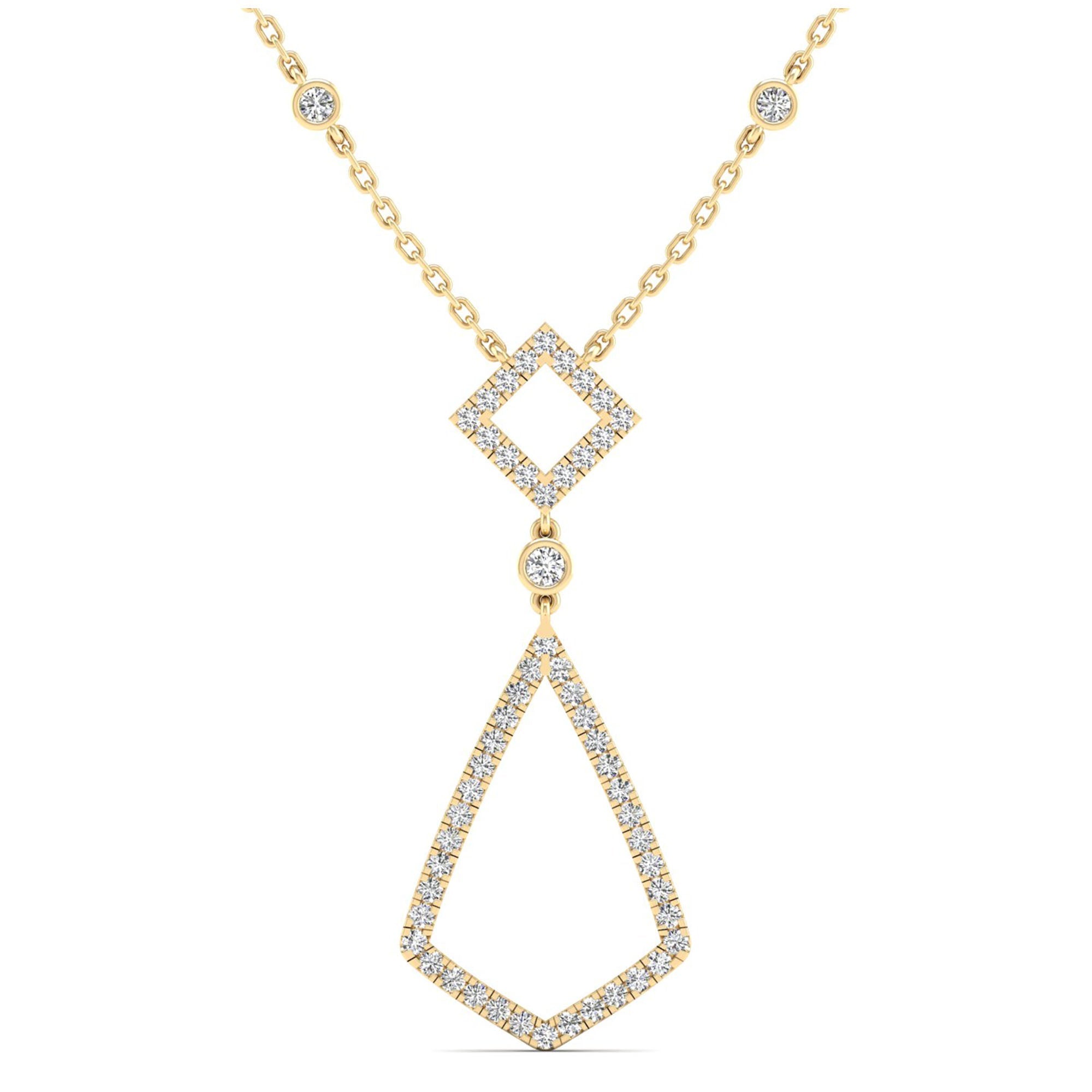 Multi Shape Drop Diamond Necklace