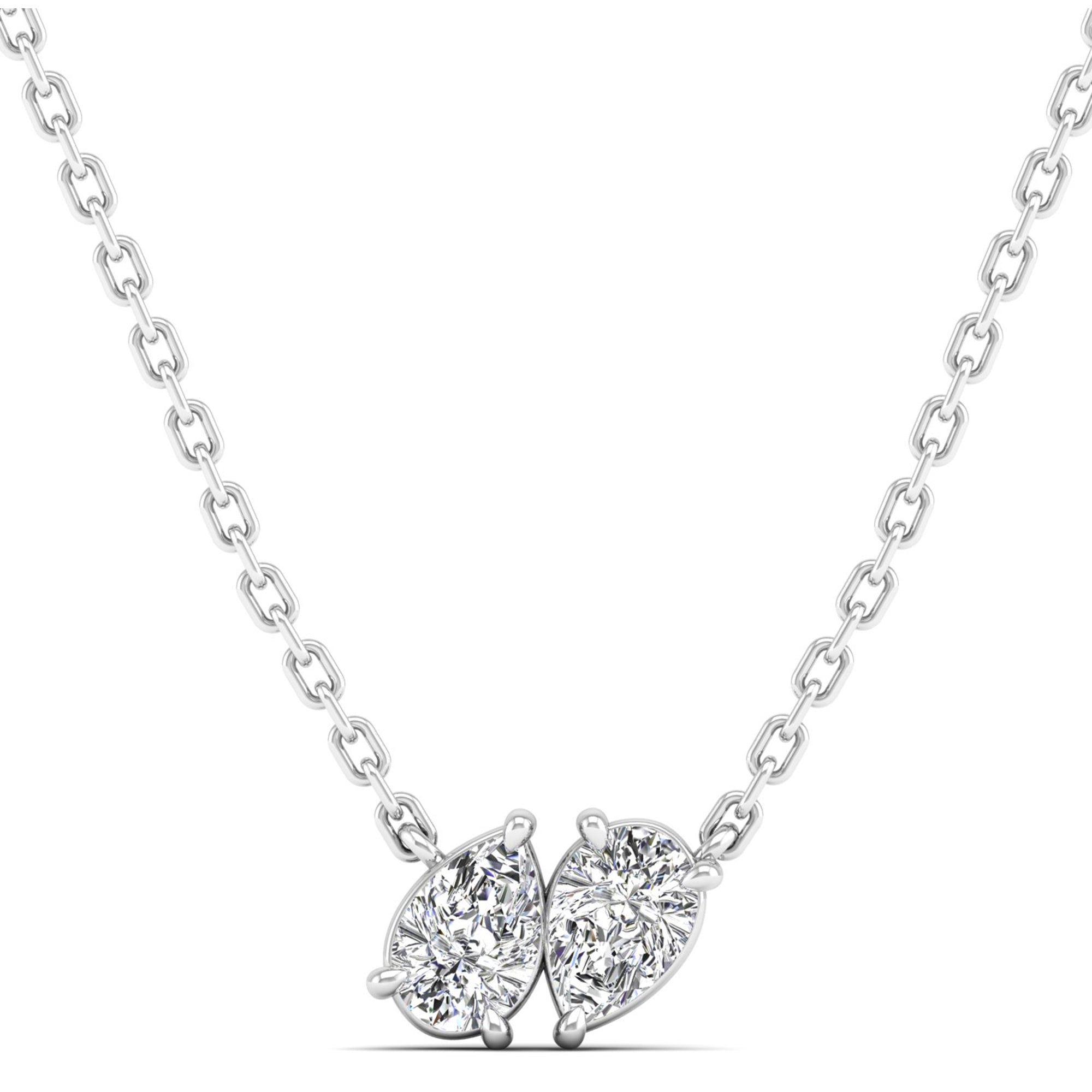 Toi et Moi Pear Lab Diamond Necklace