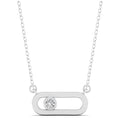 Horizontal Paperclip Bezel Diamond Necklace