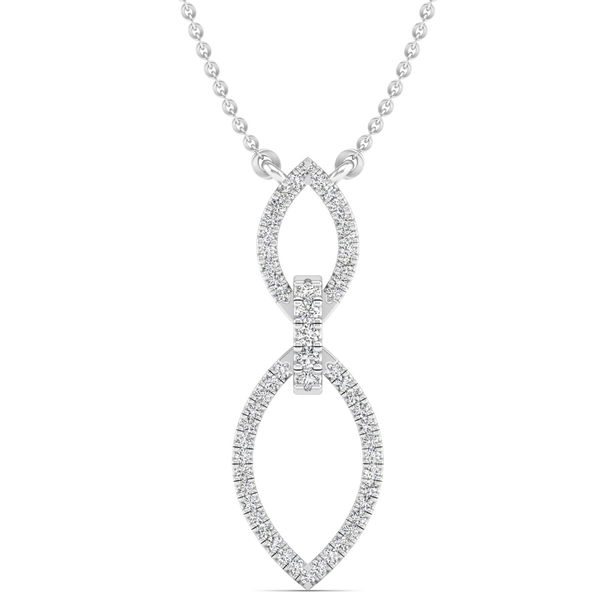 Halo Marquise Diamond Frame Drop Necklace