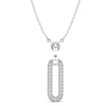 Bezel Paperclip Diamond Drop Necklace