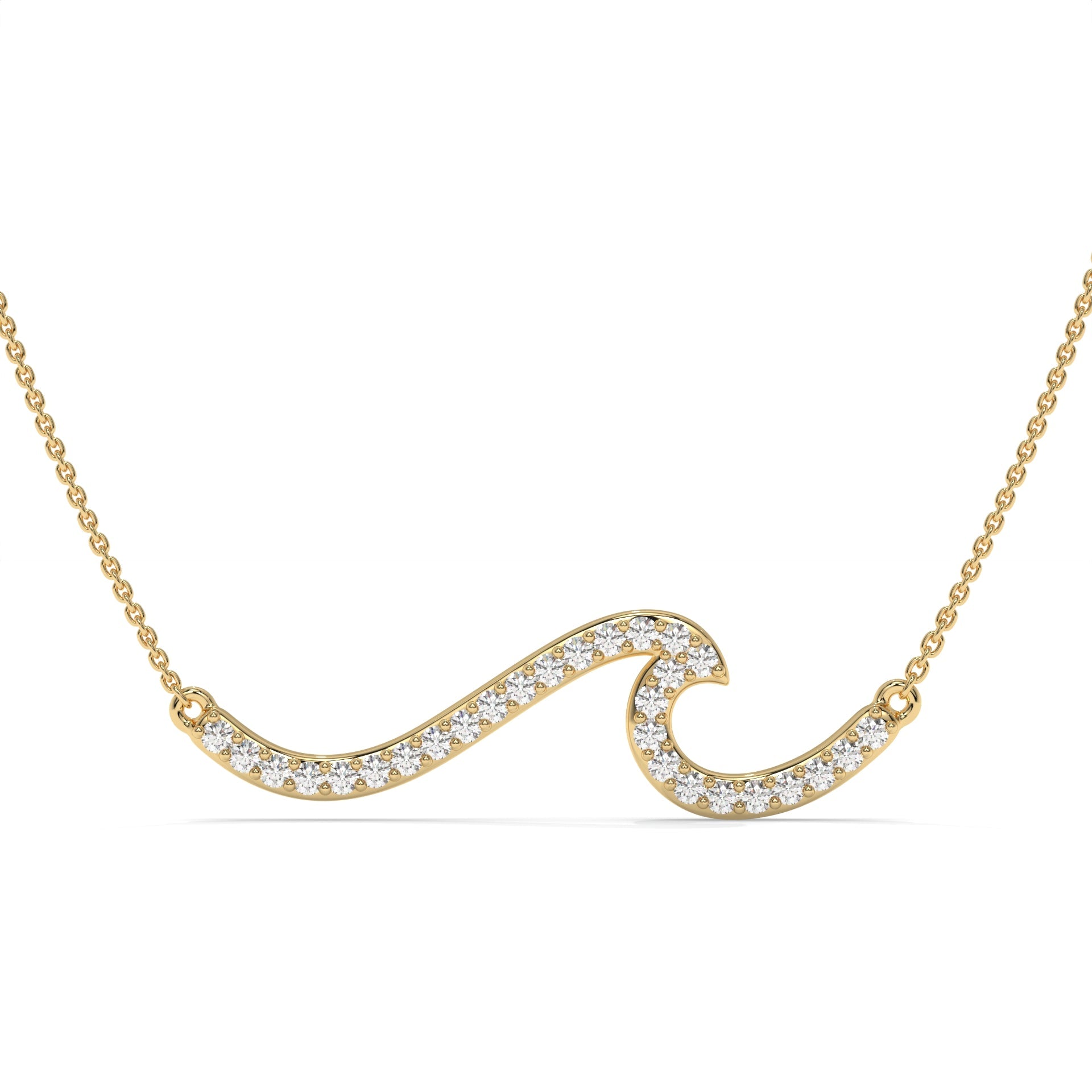 Pavé Wave Lab Diamond Necklace