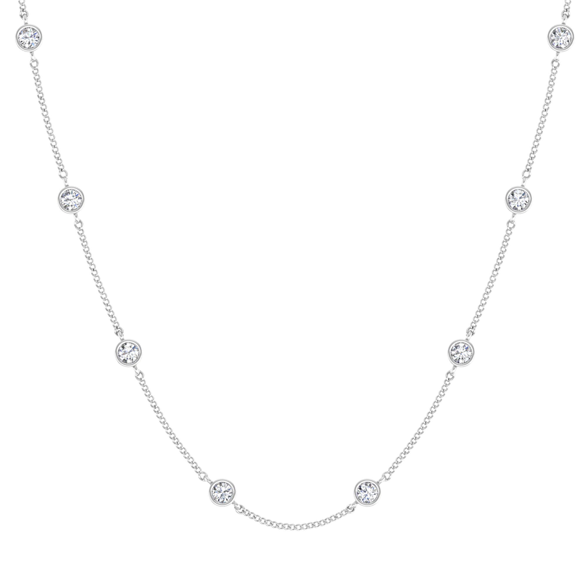 Lab Diamond Station Necklace