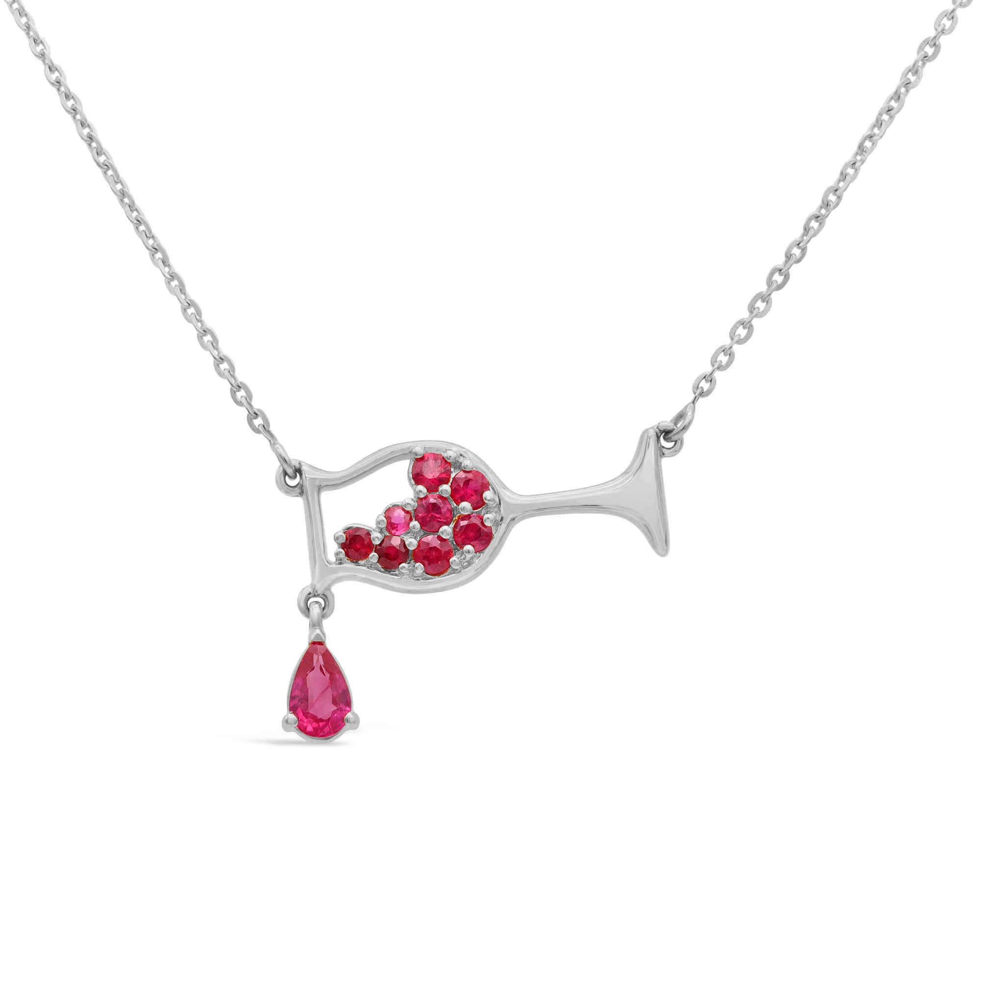 Wine Glass Ruby Necklace