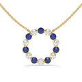 Circle of Life Alternating Sapphire and Diamond Share-Prong Necklace