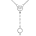 Square Halo Lariat Dancing Diamond Necklace