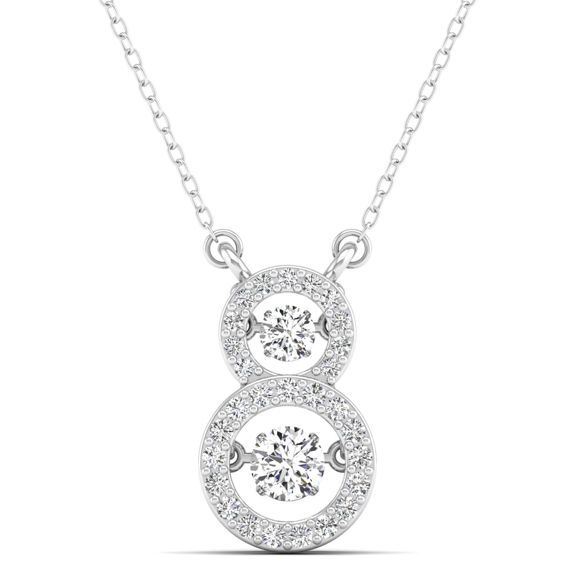 Stacked Halo Dancing Diamond Necklace