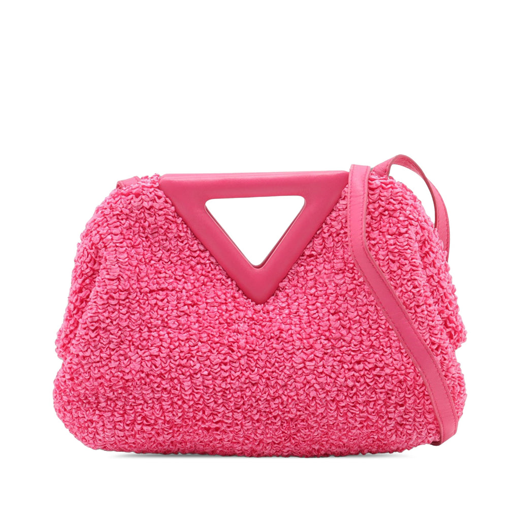 Small Boucle Curly Raffia The Point Triangle Satchel