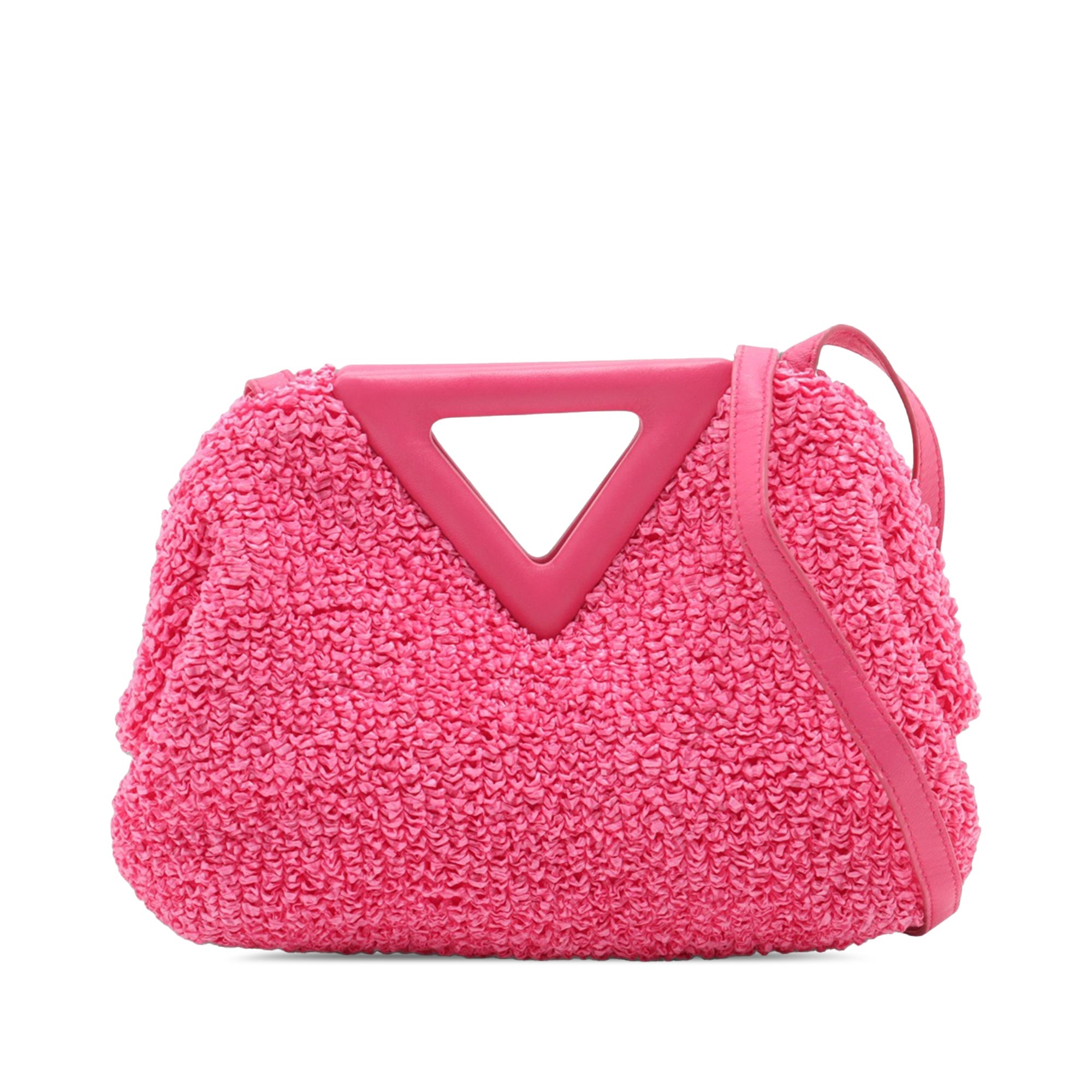 Small Boucle Curly Raffia The Point Triangle Satchel