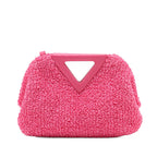 Small Boucle Curly Raffia The Point Triangle Satchel