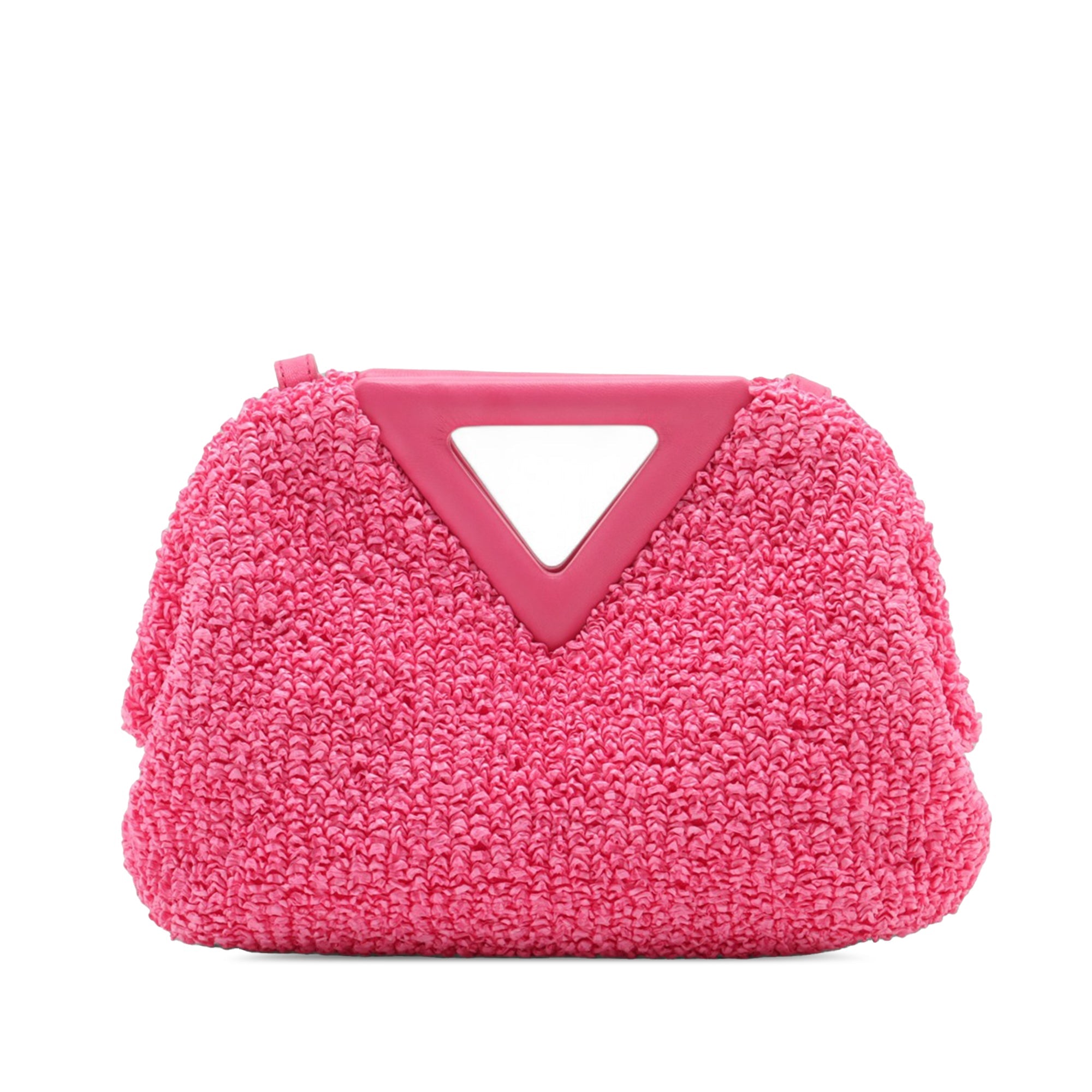Small Boucle Curly Raffia The Point Triangle Satchel
